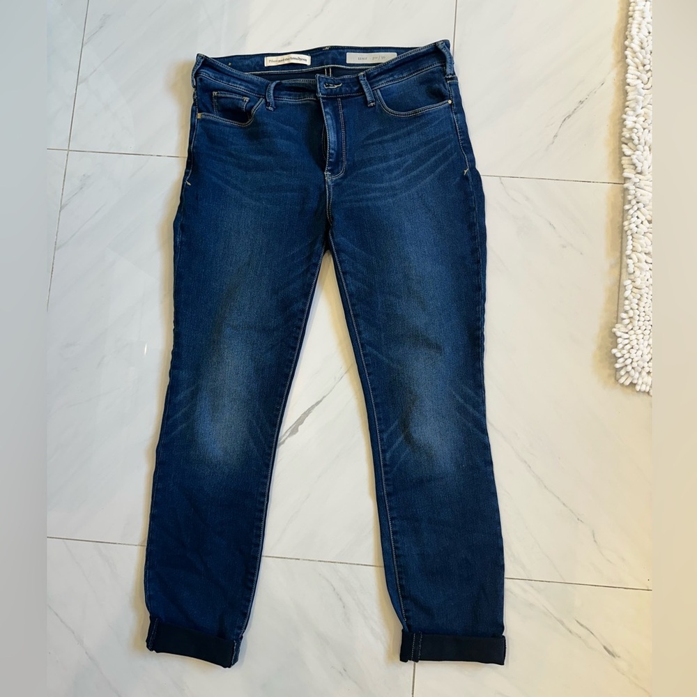 New never worn Pilcro/Anthropologie cropped stretch jeans